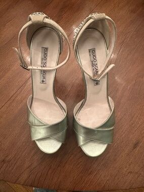 Guido Sgariglia Platform Heels with Studs- Silver 39
